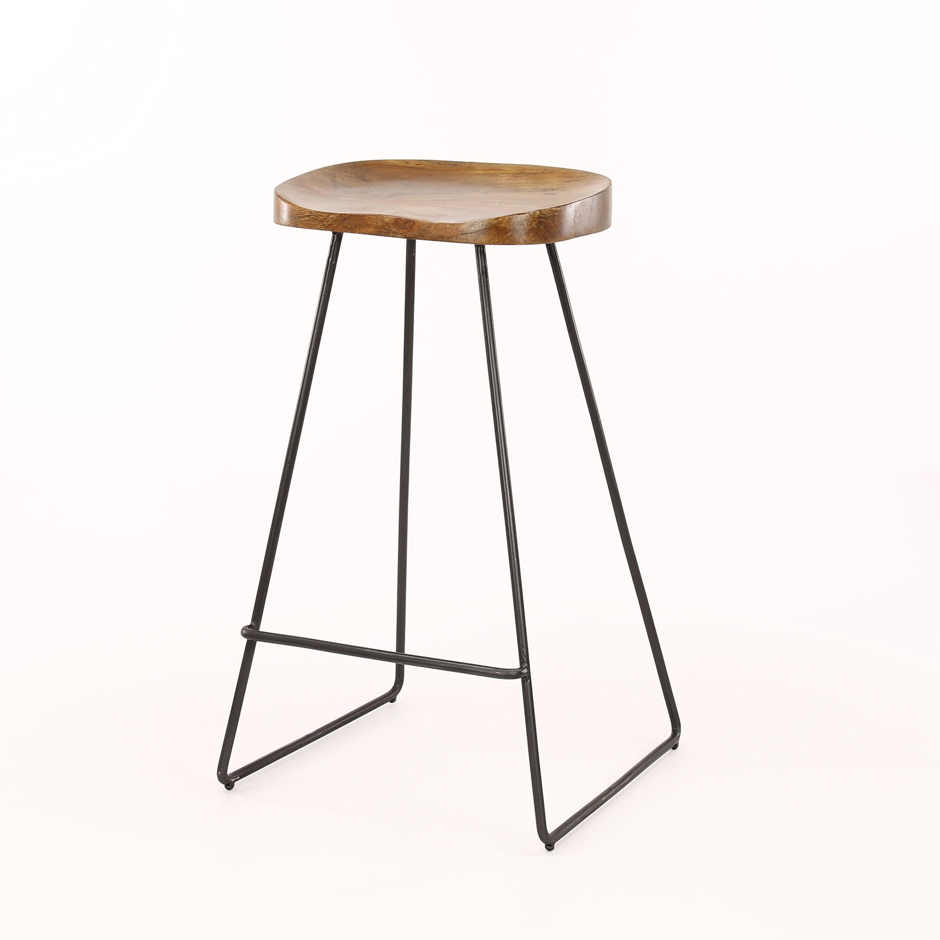 Barstoel Wooden Seat | Set van 4 | Massief acacia