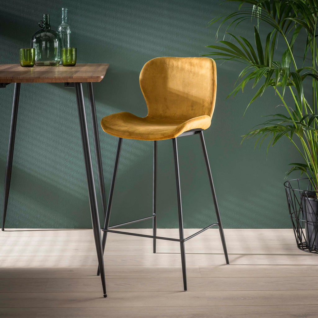 Barstoel Rondea | Velours goud | Set van 4
