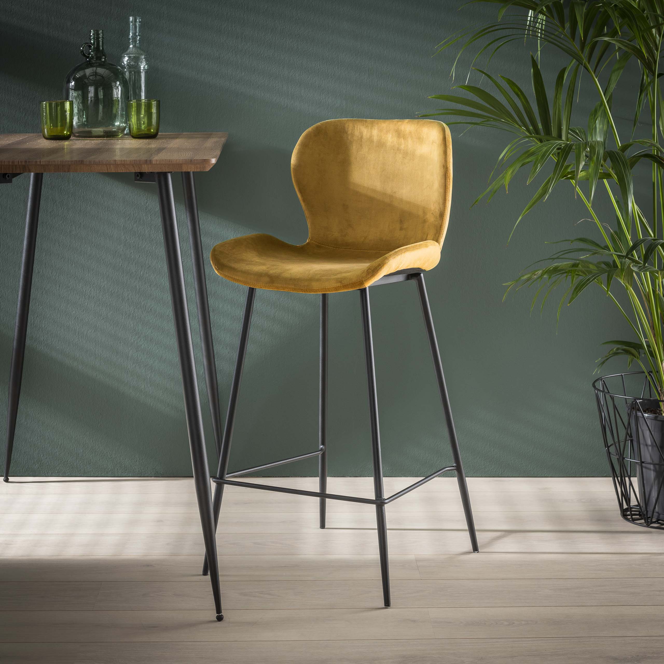 Barstoel Rondea | Velours goud | Set van 4