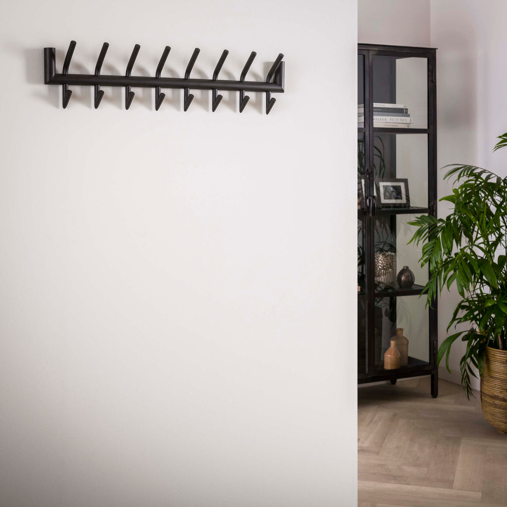 Kapstok Tubo | 2x8 haken | Mat donkergrijs