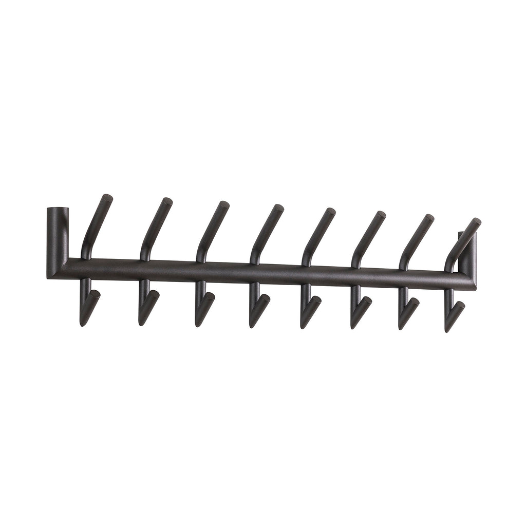 Kapstok Tubo | 2x8 haken | Mat donkergrijs