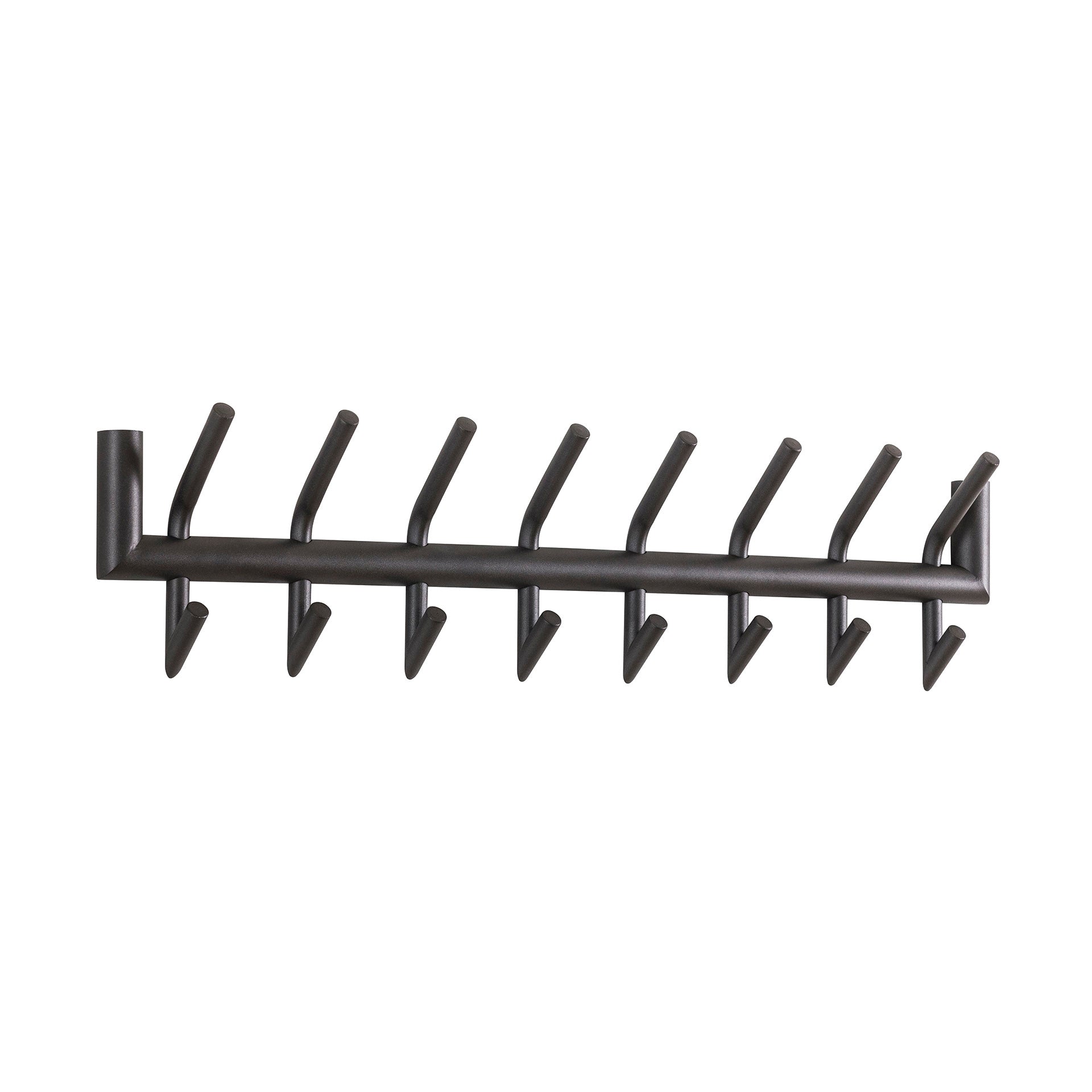 Kapstok Tubo | 2x8 haken | Mat donkergrijs
