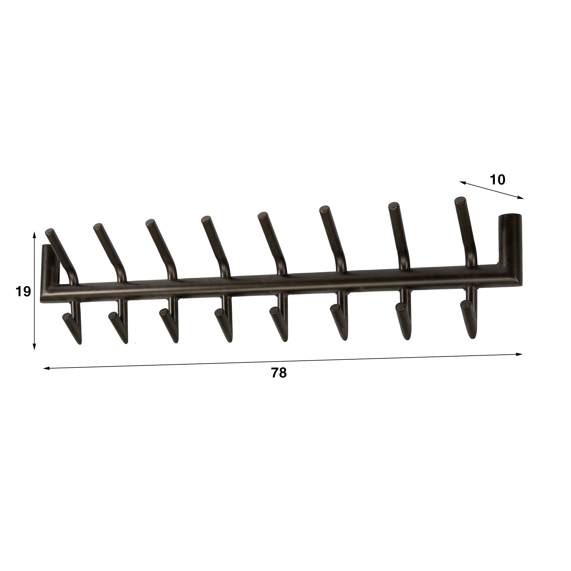Kapstok Tubo | 2x8 Haken | Drift brown