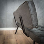 Eetkamerbank Ruitstiksel | Wax PU | Zwart | 180cm