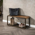 Schoenenbank Luno | Drift brown | Eikenlook & Brons