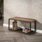 Schoenenbank Luno | Drift brown | Eikenlook & Brons