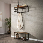 Schoenenbank Luno | Drift brown | Eikenlook & Brons