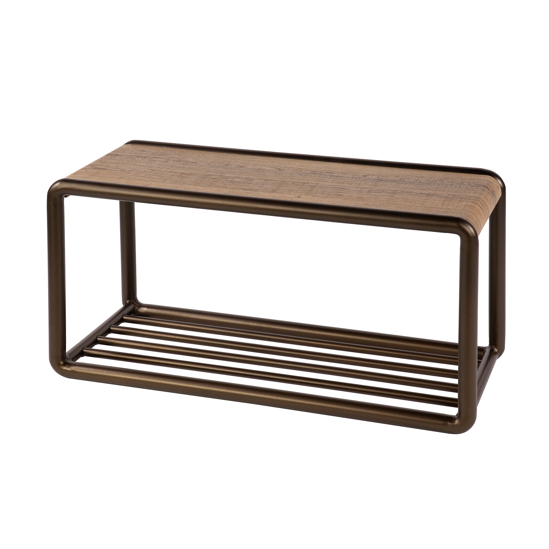 Schoenenbank Luno | Drift brown | Eikenlook & Brons