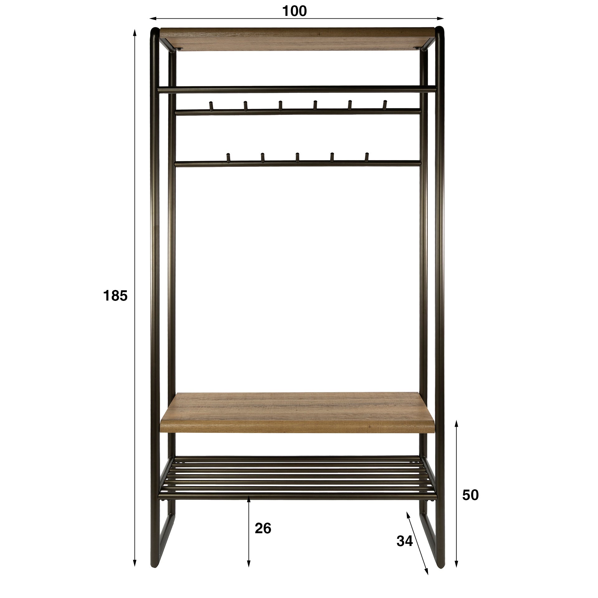 Garderobemeubel Luno | 100 cm | Drift brown