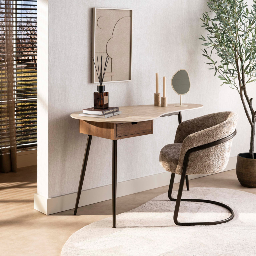 Kaptafel Travino | 1 Lade | Keramiek travertin