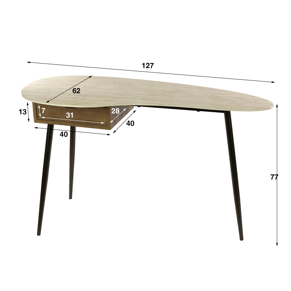 Kaptafel Travino | 1 Lade | Keramiek travertin