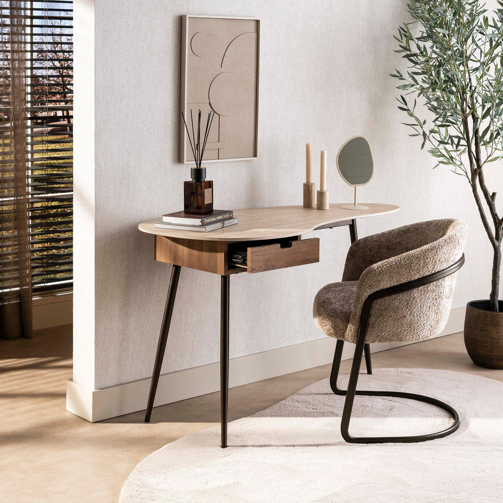Kaptafel Travino | 1 Lade | Keramiek travertin