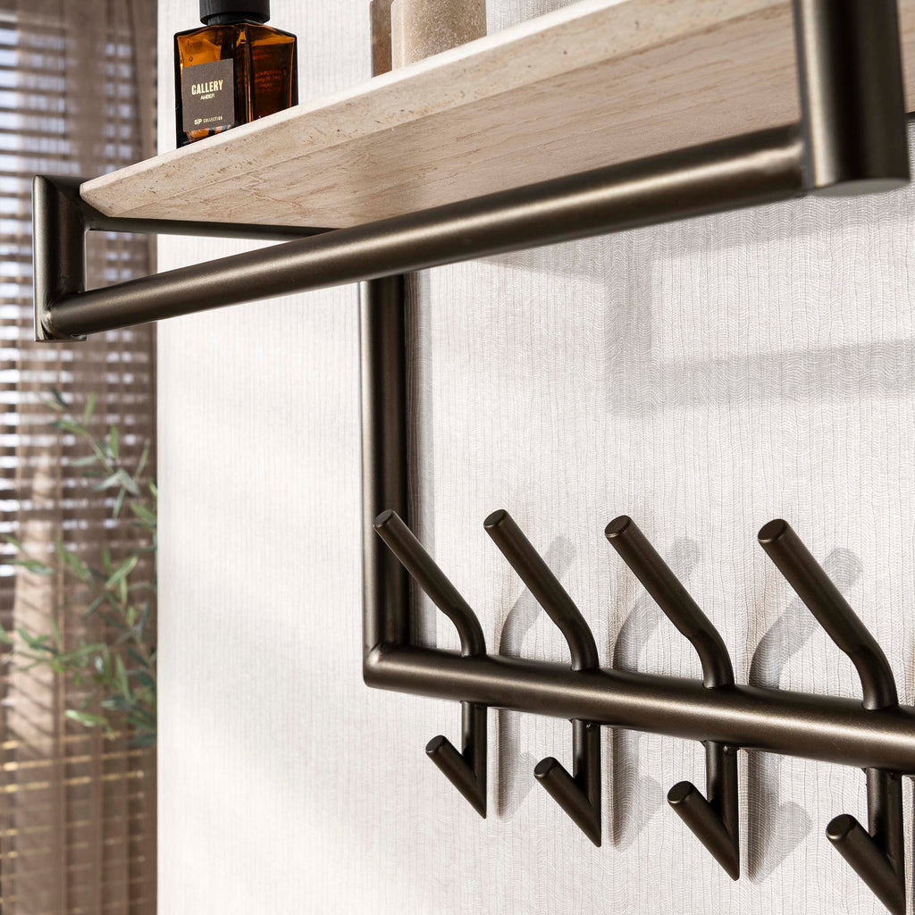 Kapstok Terra | Roede & Hoedenplank | 2x5 Haken