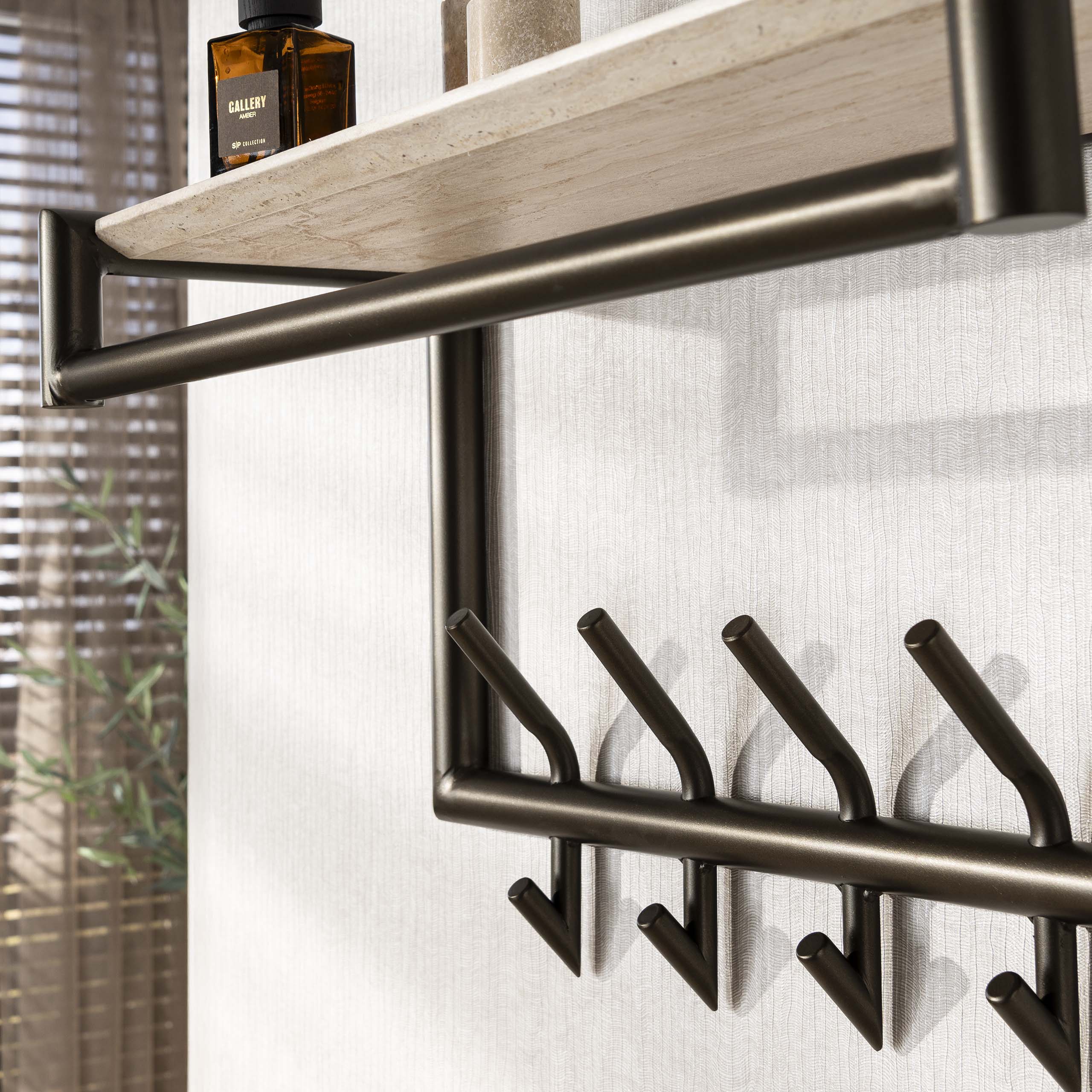 Kapstok Terra | Roede & Hoedenplank | 2x5 Haken