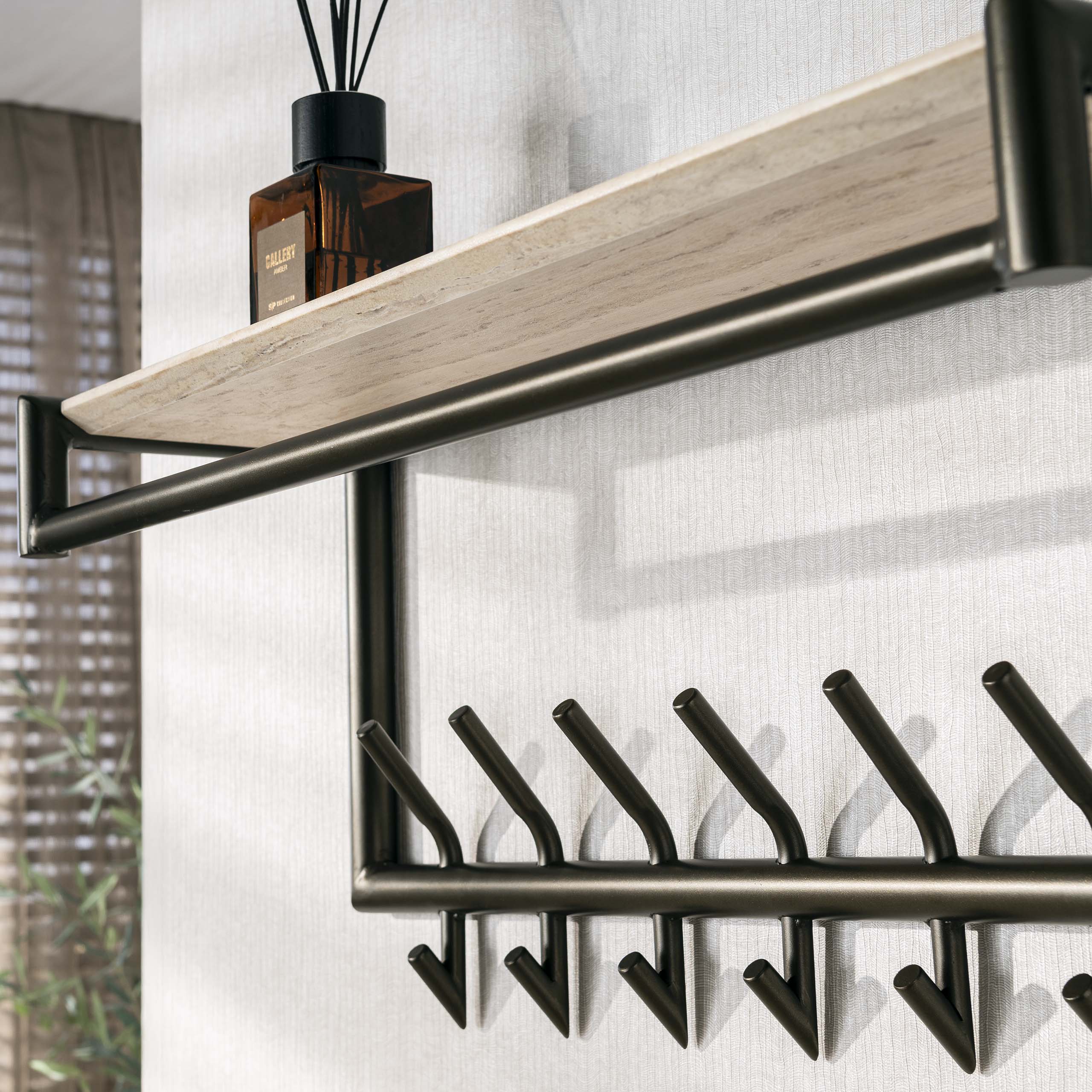 Kapstok Terra | Roede & Hoedenplank | 2x7 Haken