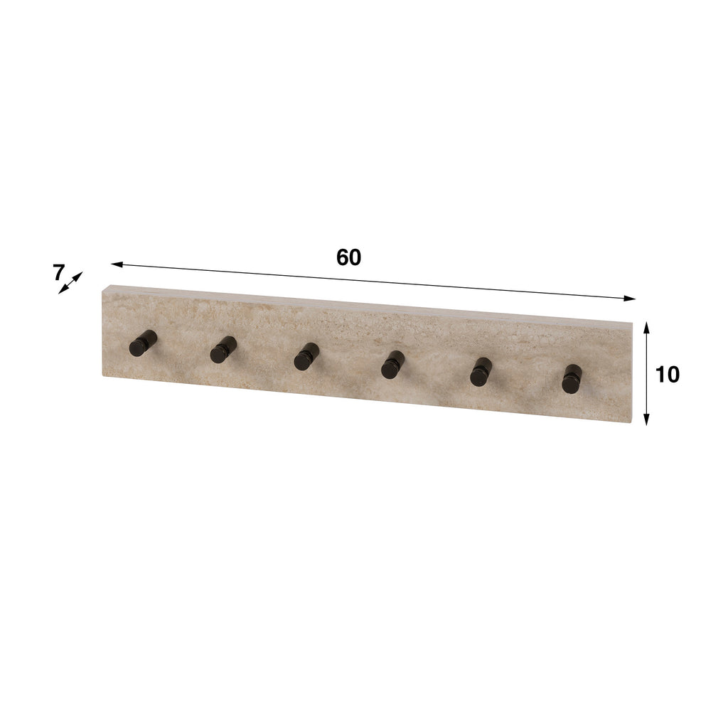 Kapstok Travino | 6 Haken | Keramiek travertin