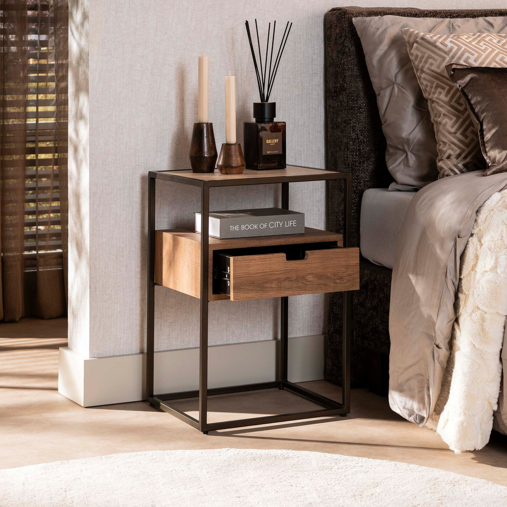 Nachtkastje Cassetto | 1 Lade | Keramiek travertin