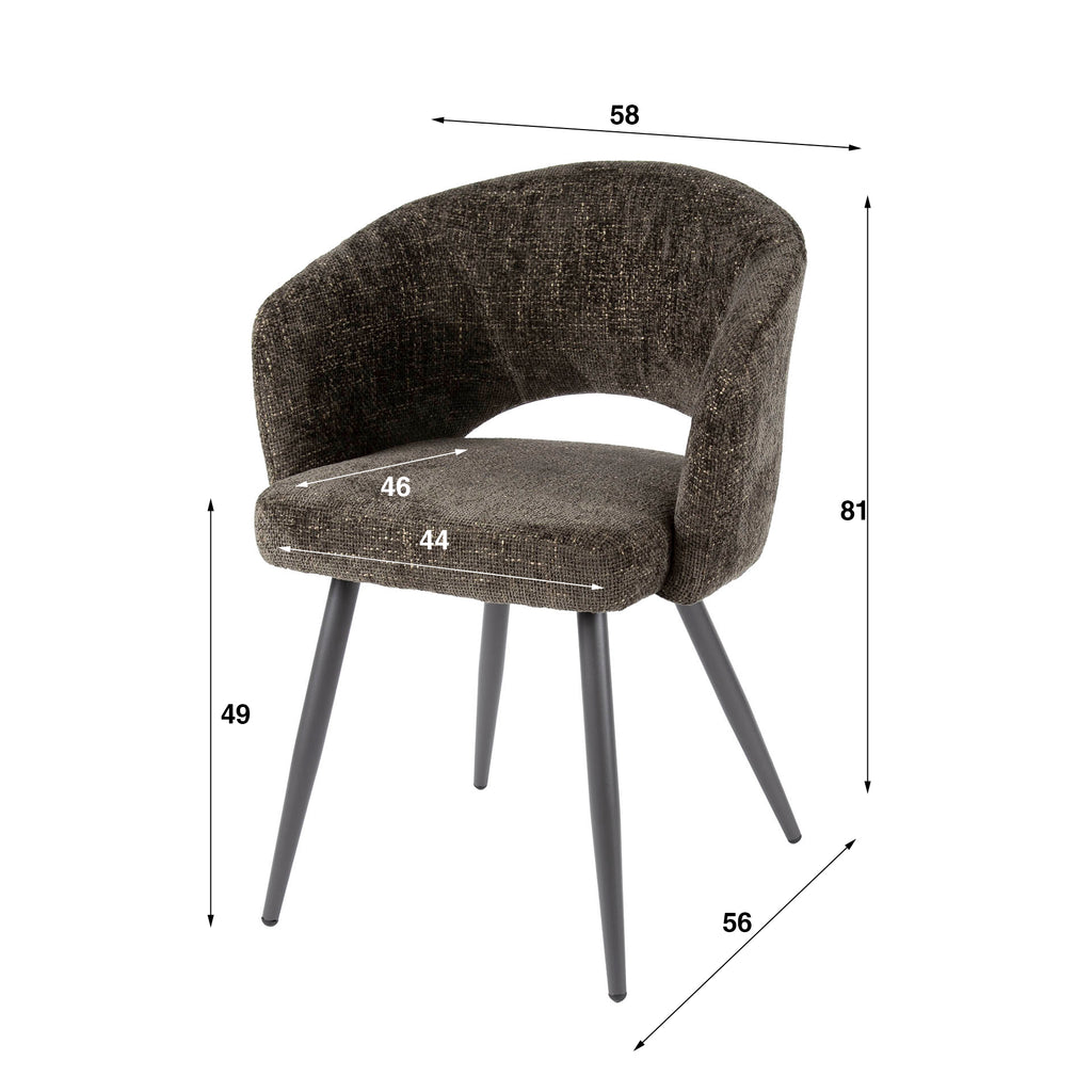 Armstoel Salon | 2-stuks | Cargo bruin