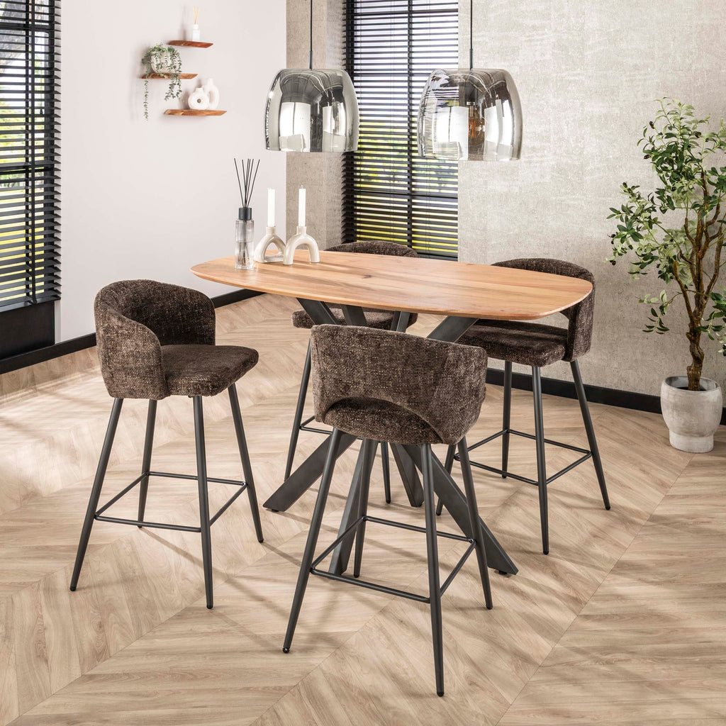 Barstoel Salon | Cargo bruin | Set van 2