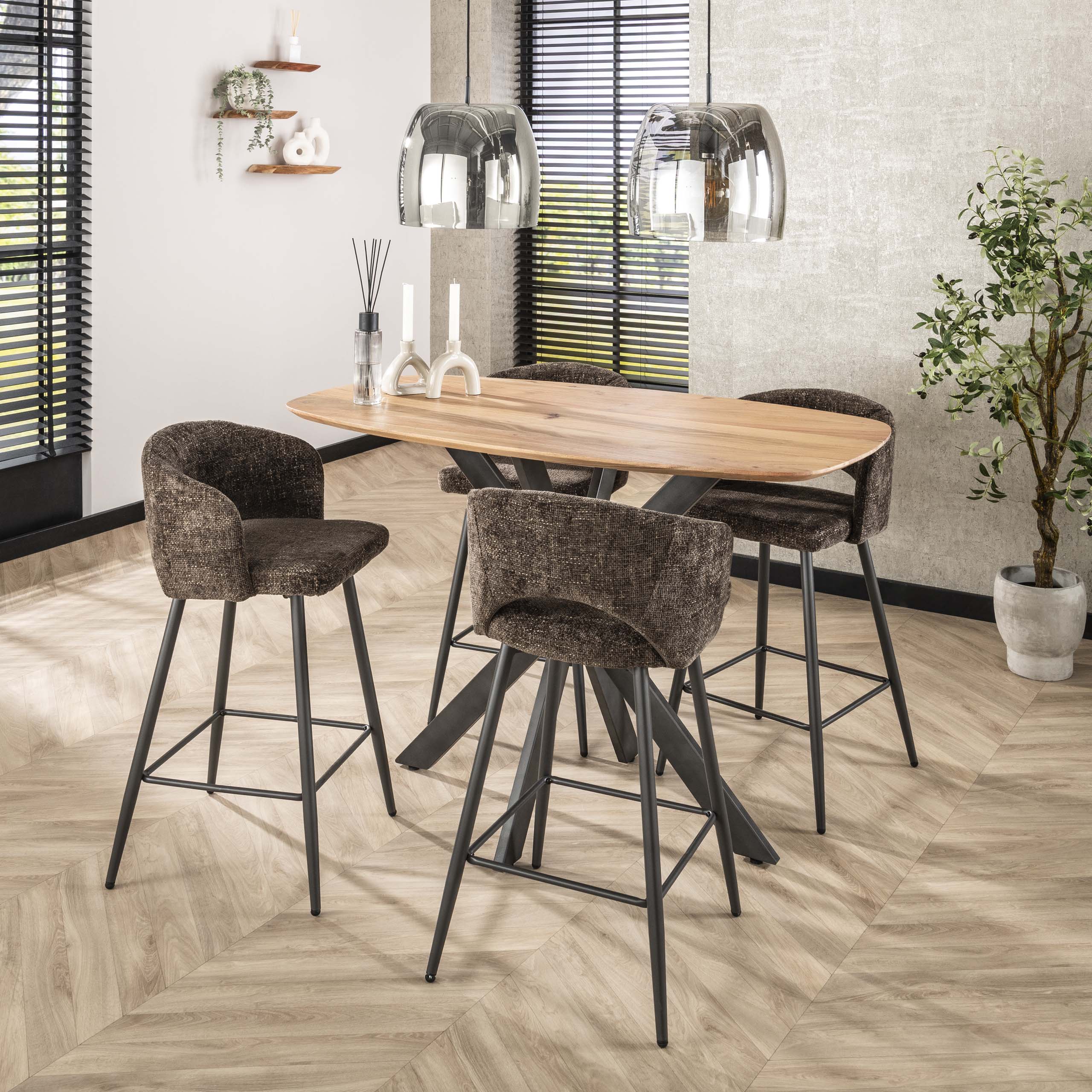 Barstoel Salon | Cargo bruin | Set van 2