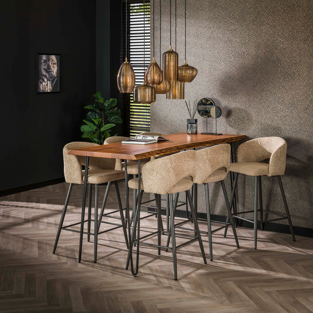 Barstoel Salon | Bouclé | Zand | Set van 2