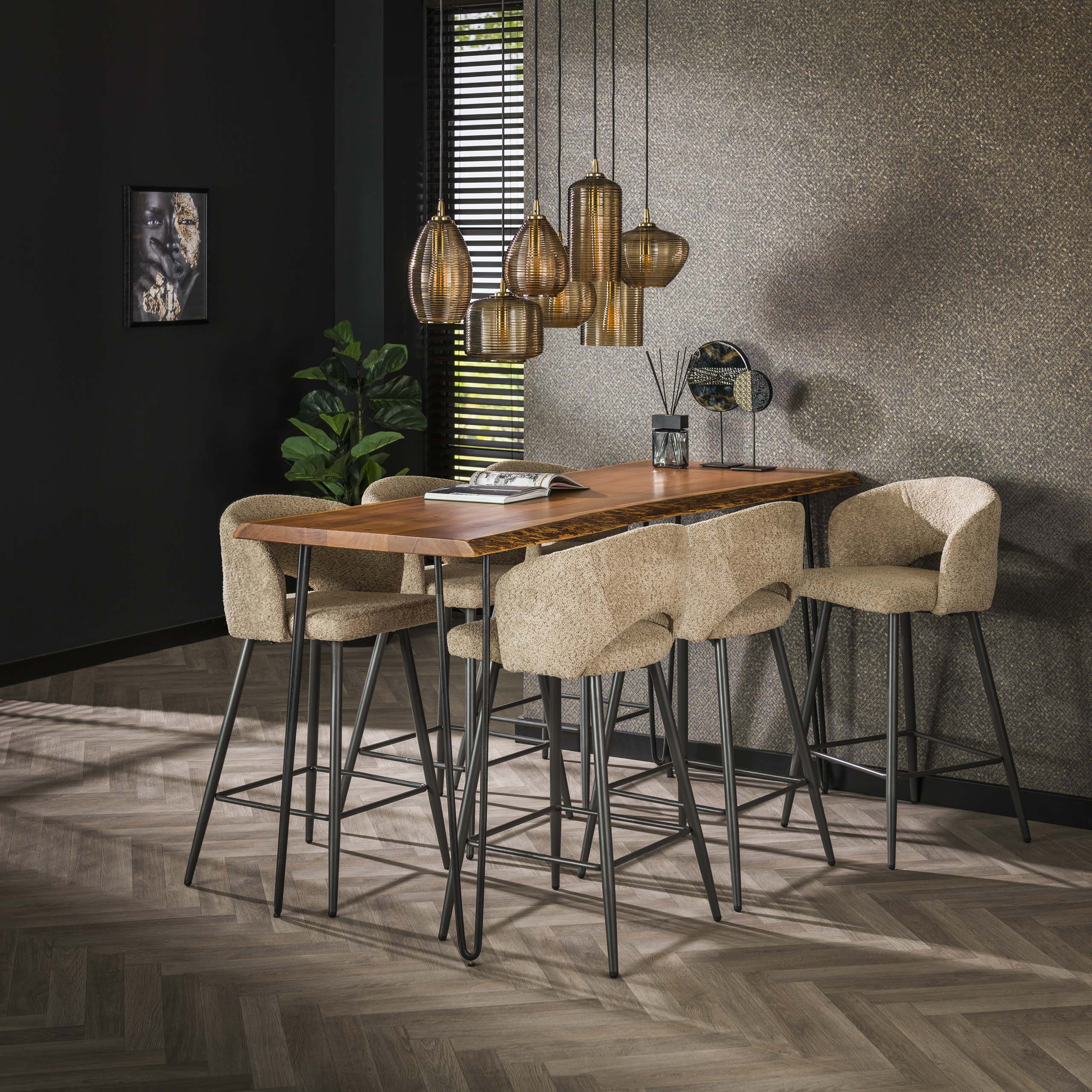 Barstoel Salon | Bouclé | Zand | Set van 2