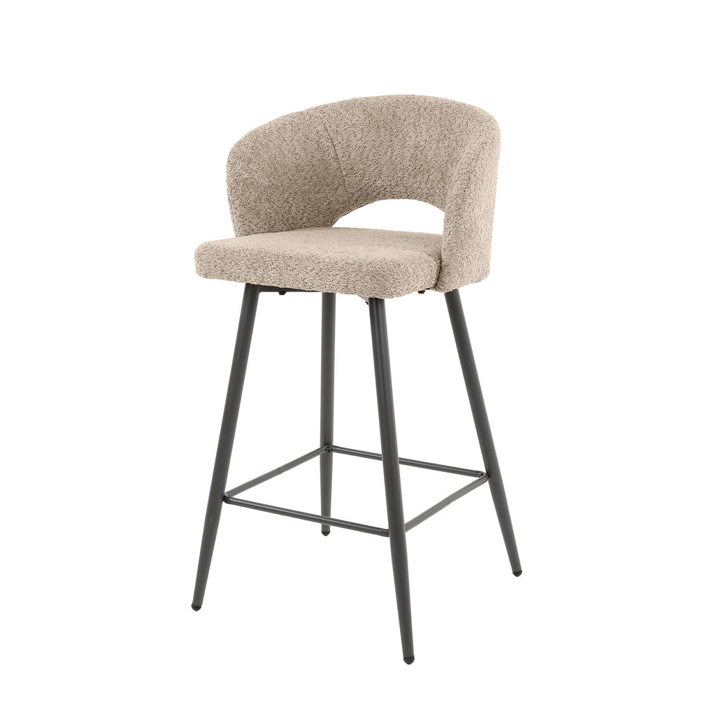 Barstoel Salon | Bouclé | Zand | Set van 2