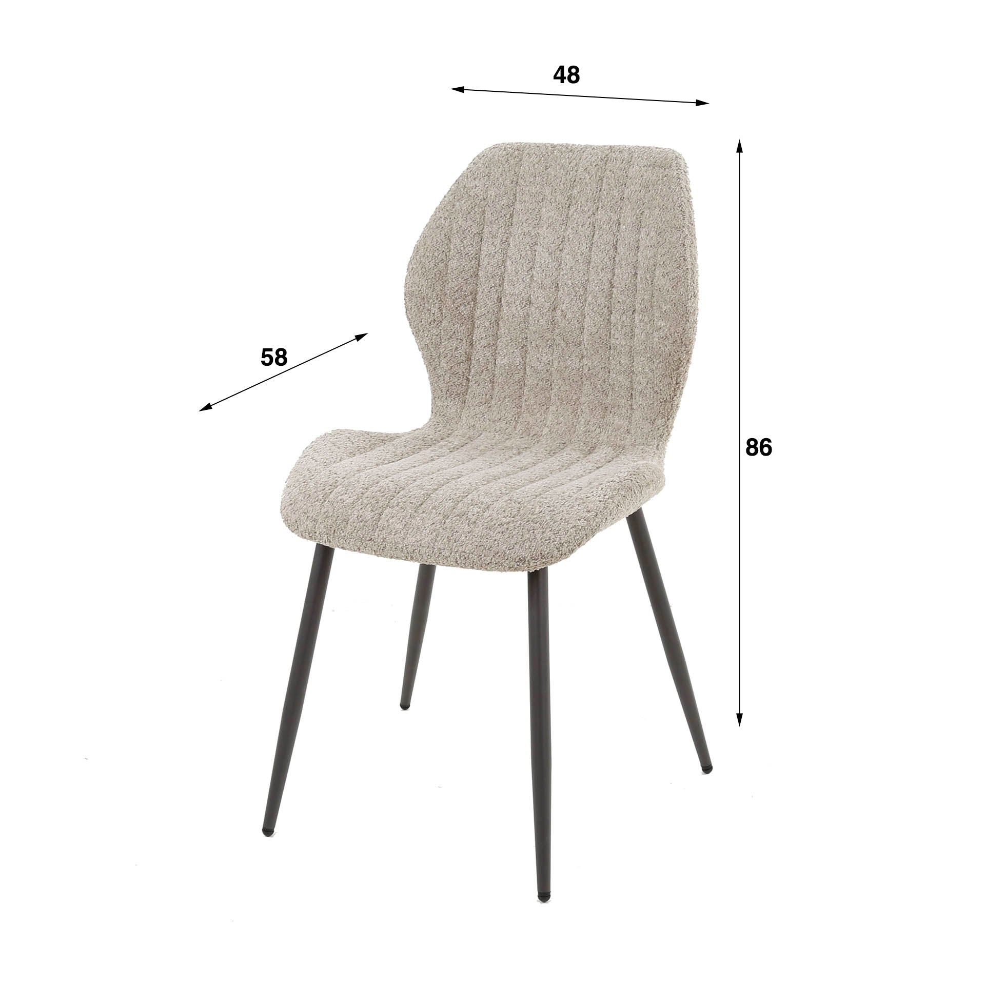 Stoel Linea | Bouclé | Zand | Set van 4
