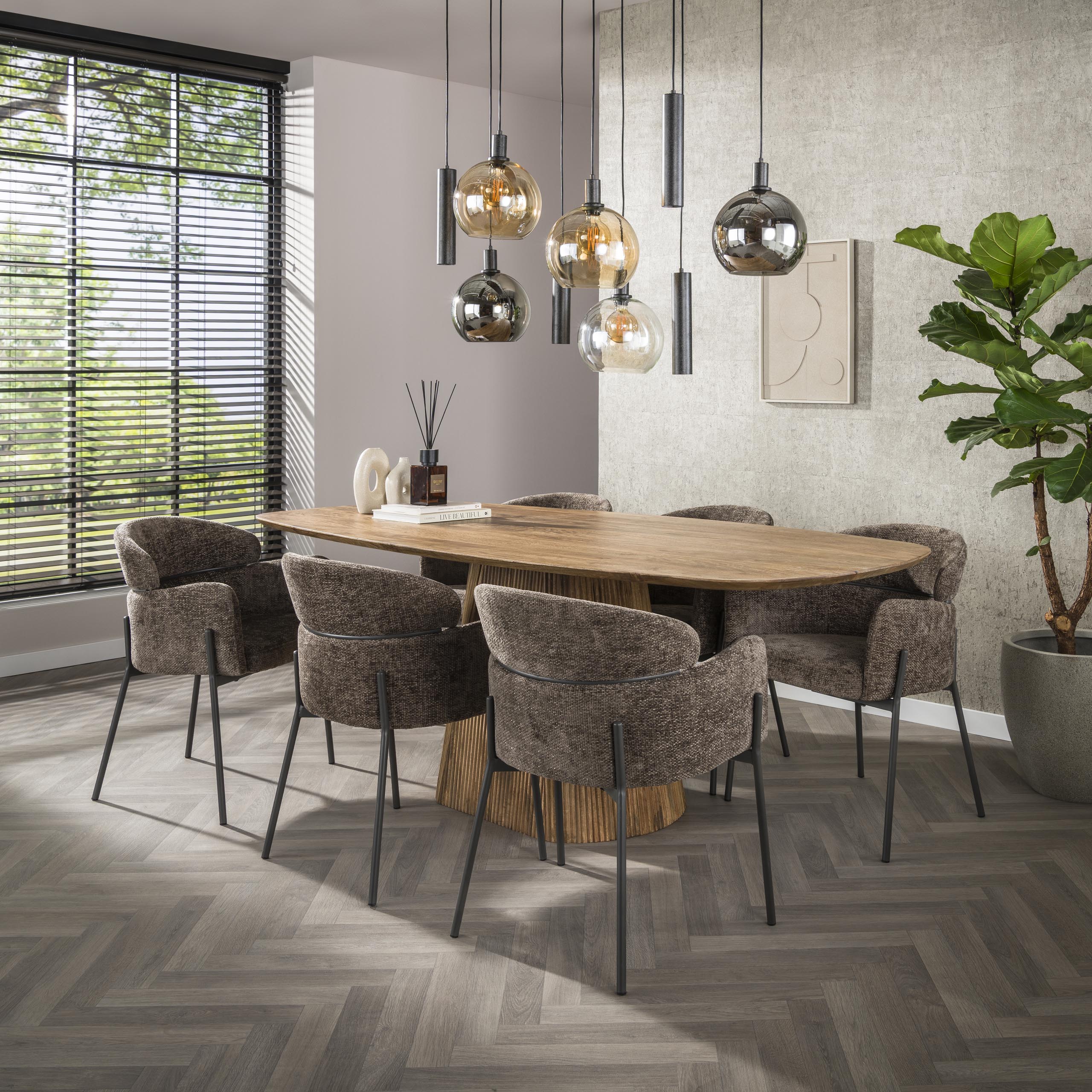 Armstoel Curva | Hoven Taupe | Set van 2