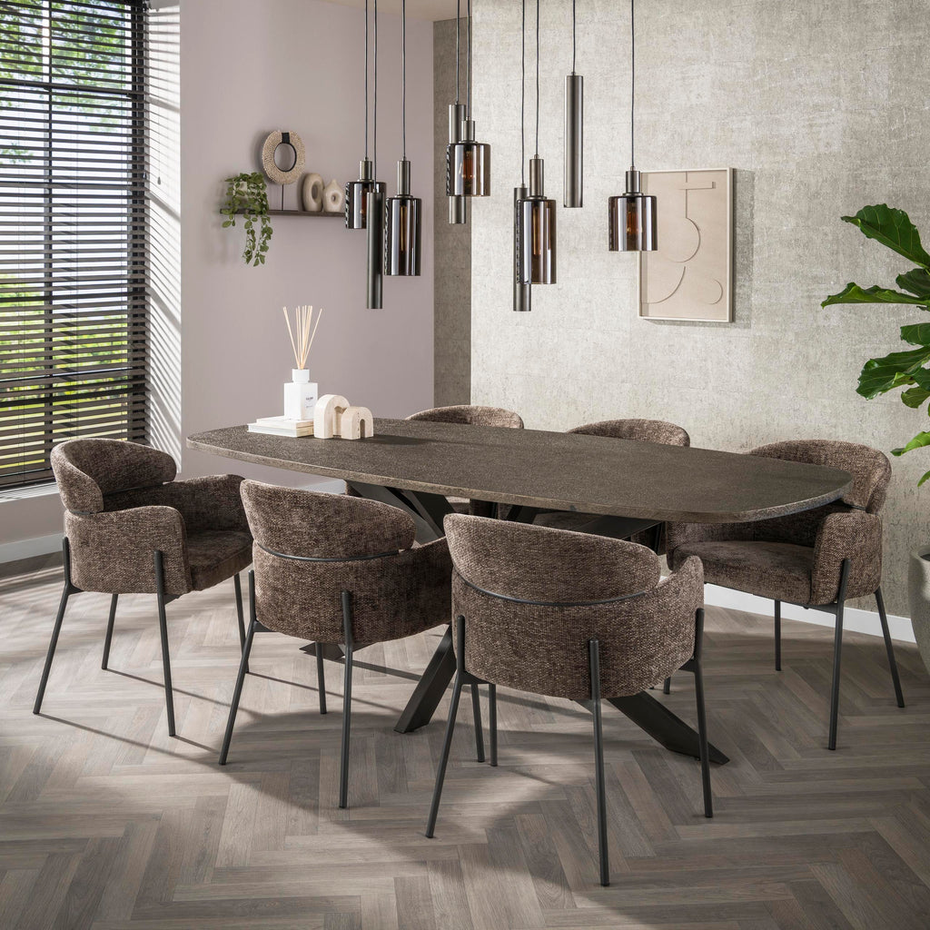 Armstoel Curva | Hoven Taupe | Set van 2