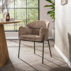 Armstoel Curva | Hoven champagne | Set van 2