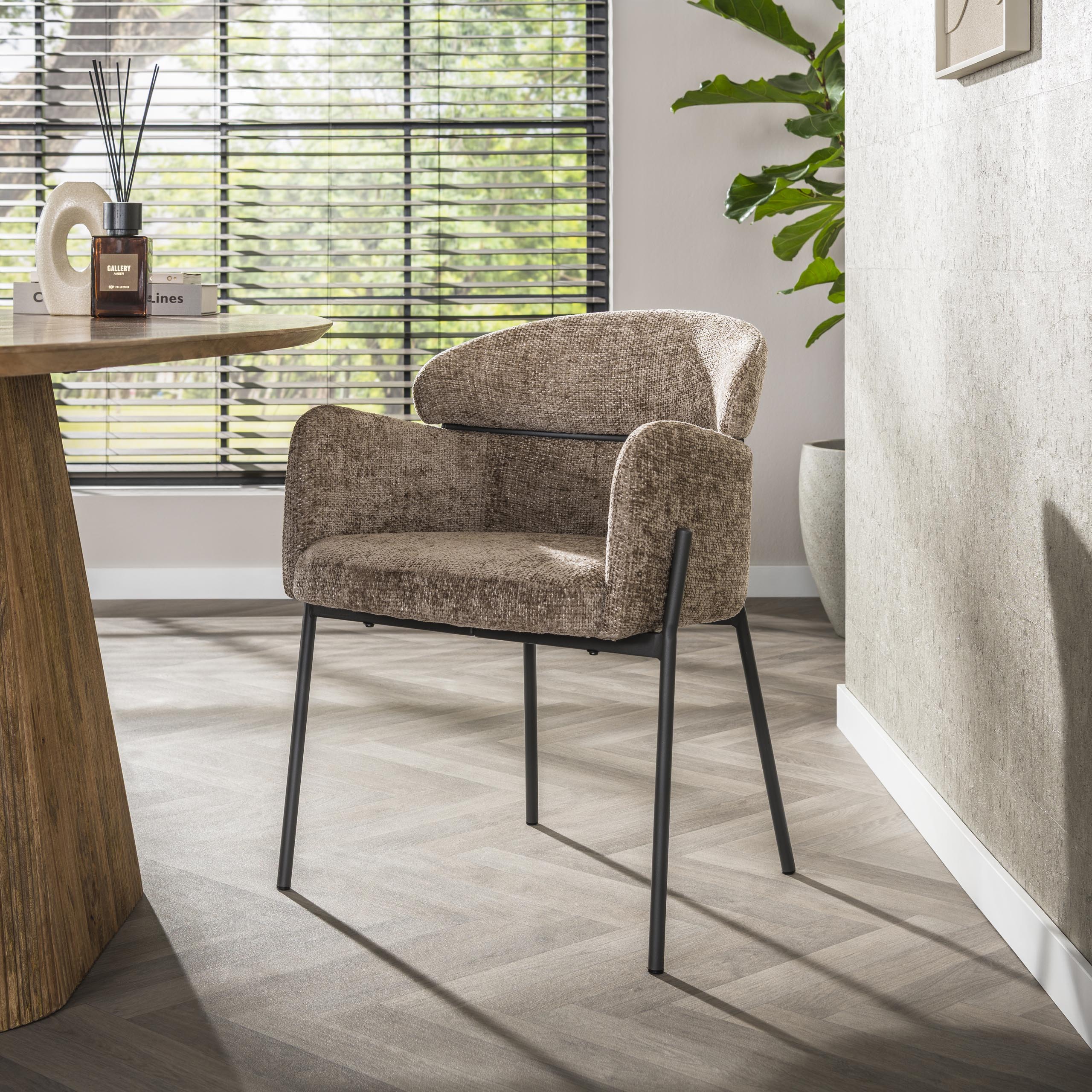 Armstoel Curva | Hoven champagne | Set van 2