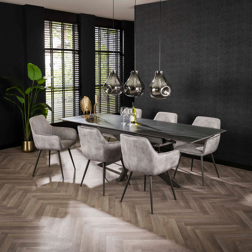 Armstoel Rib | Rock zilver | Set van 2