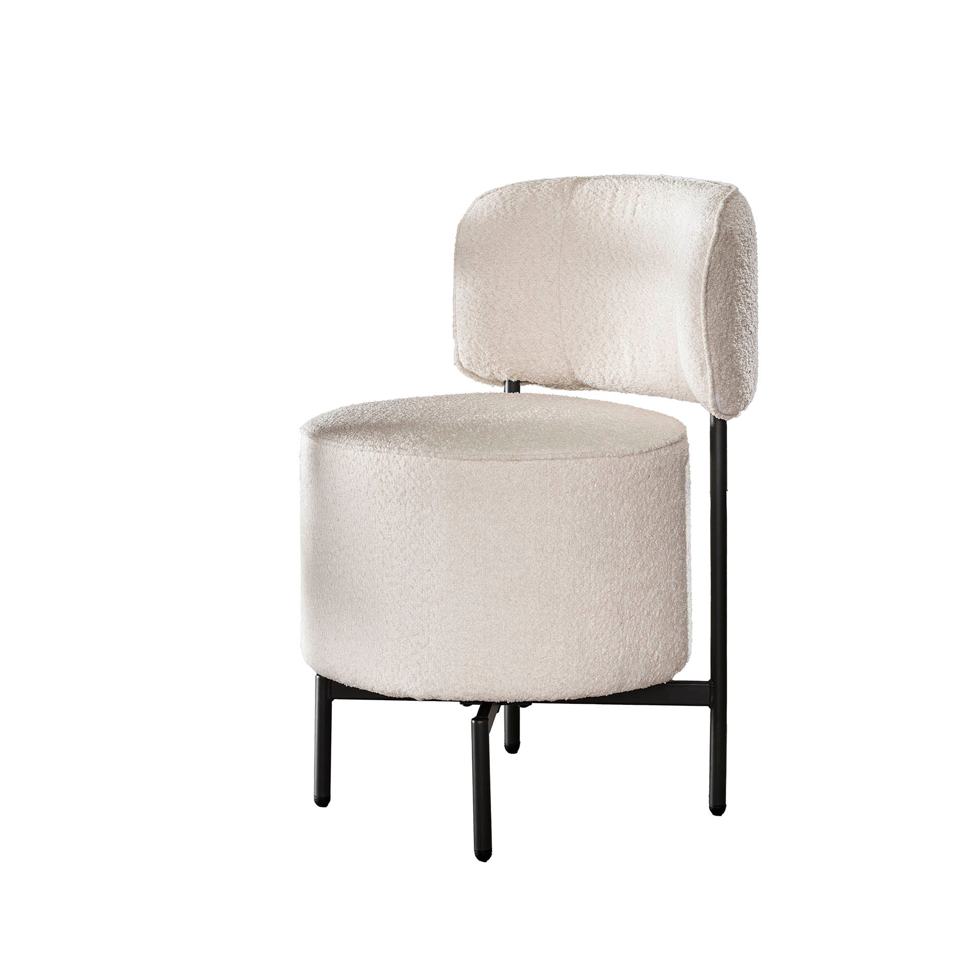 Stoel Cocktail | Draaibaar | Bouclé wit | Set van 2