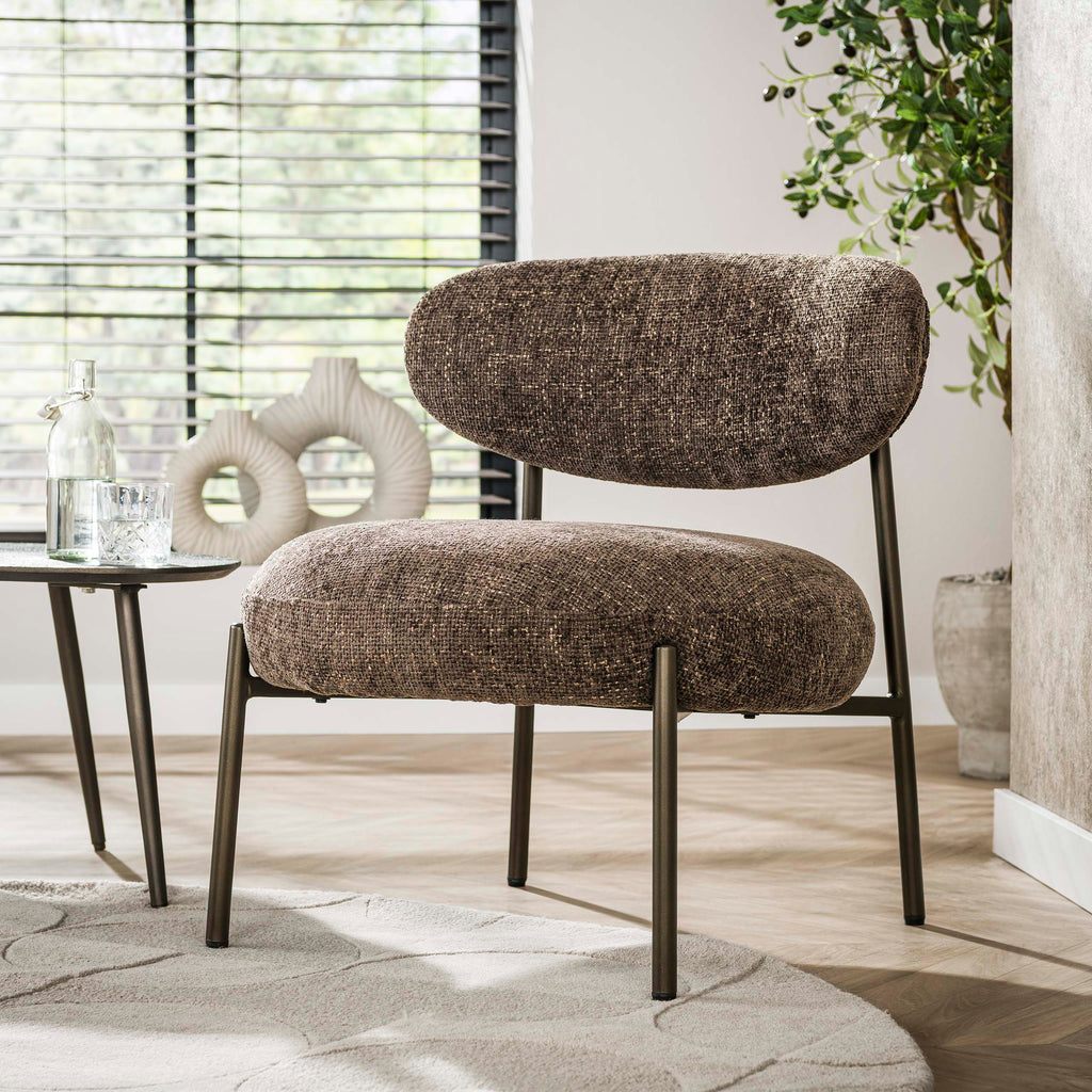 Fauteuil Round | Cargo bruin | Renegade stof