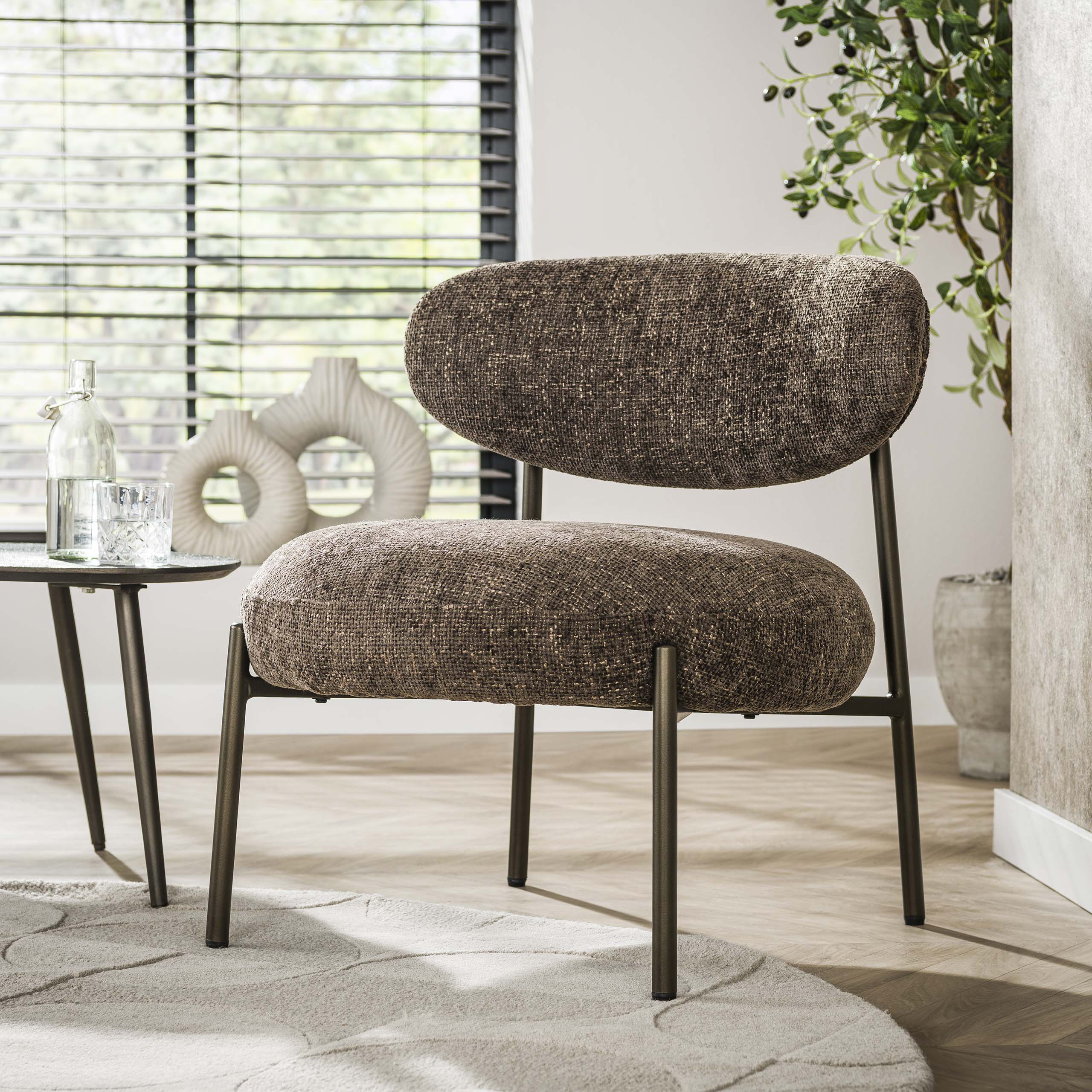 Fauteuil Round | Cargo bruin | Renegade stof