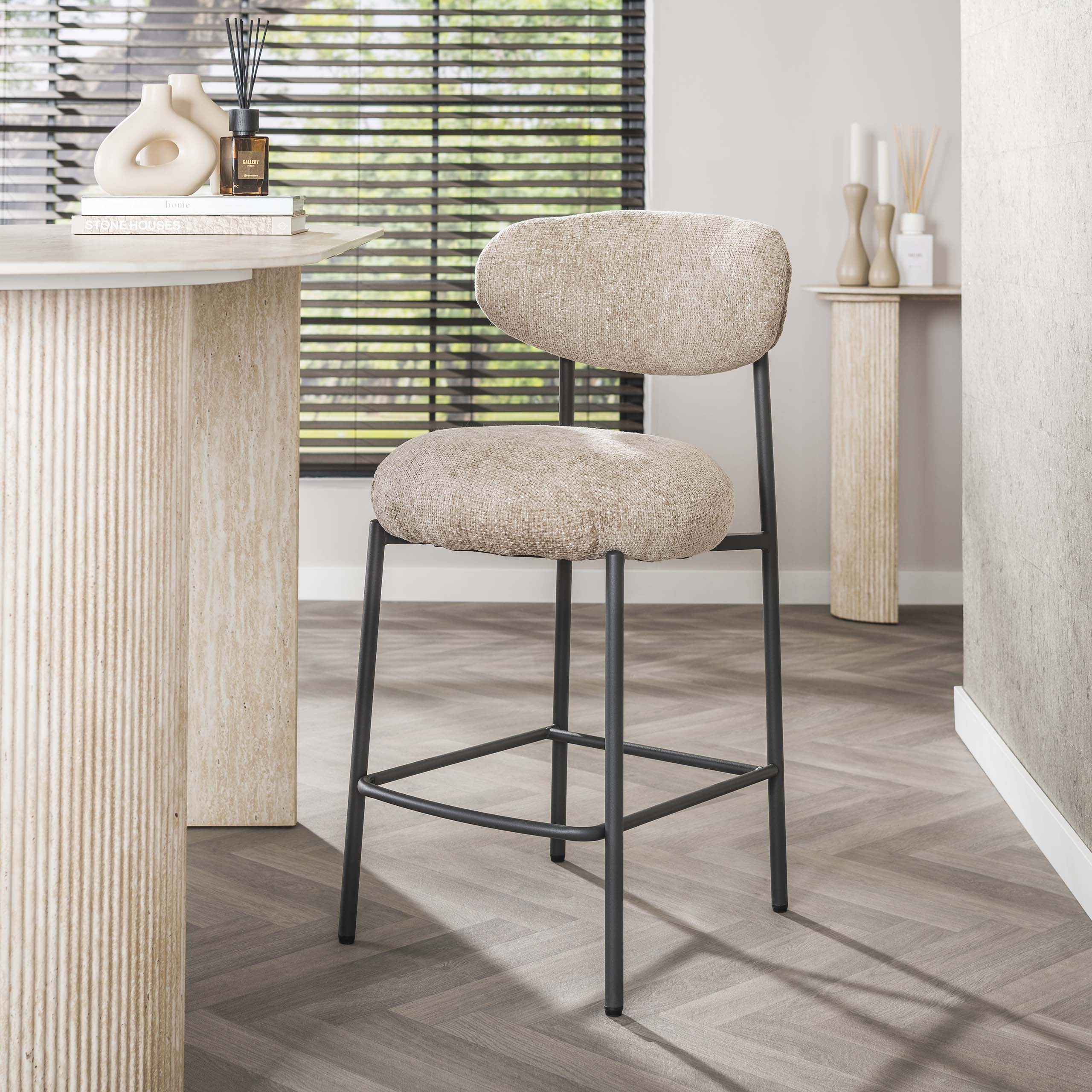 Barstoel Round | 2 stuks | Cargo zand