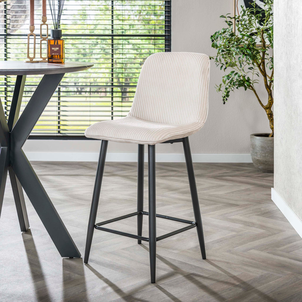 Barstoel Rib | Set van 2 | Rock ivoor