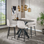 Barstoel Rib | Set van 2 | Rock ivoor