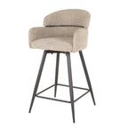 Barstoel Curva | Draaibaar | Bouclé Zand