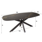 Eettafel Spider | Deens ovaal | 180cm | Keramiek Fossil
