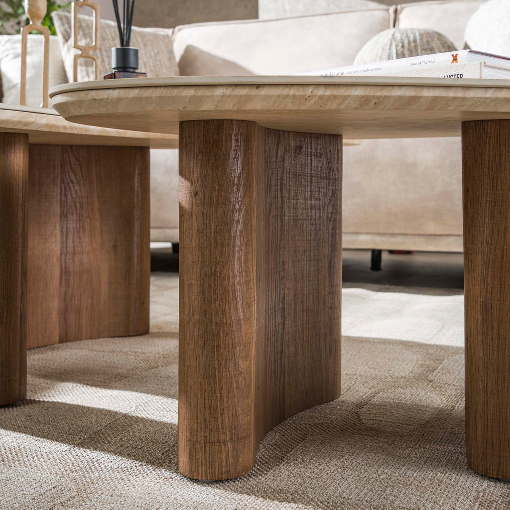 Salontafel Romano | Set van 2 | Keramiek travertin