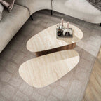 Salontafel Romano | Set van 2 | Keramiek travertin