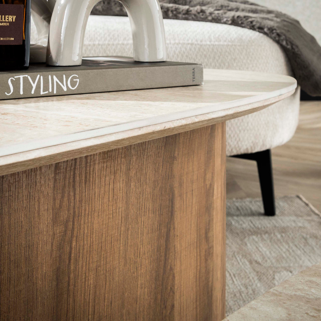 Salontafel Romano | Set van 2 | Keramiek travertin