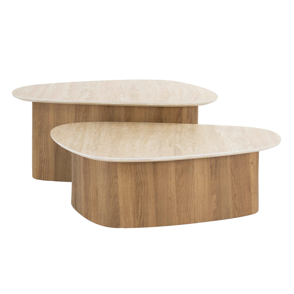 Salontafel Romano | Set van 2 | Keramiek travertin