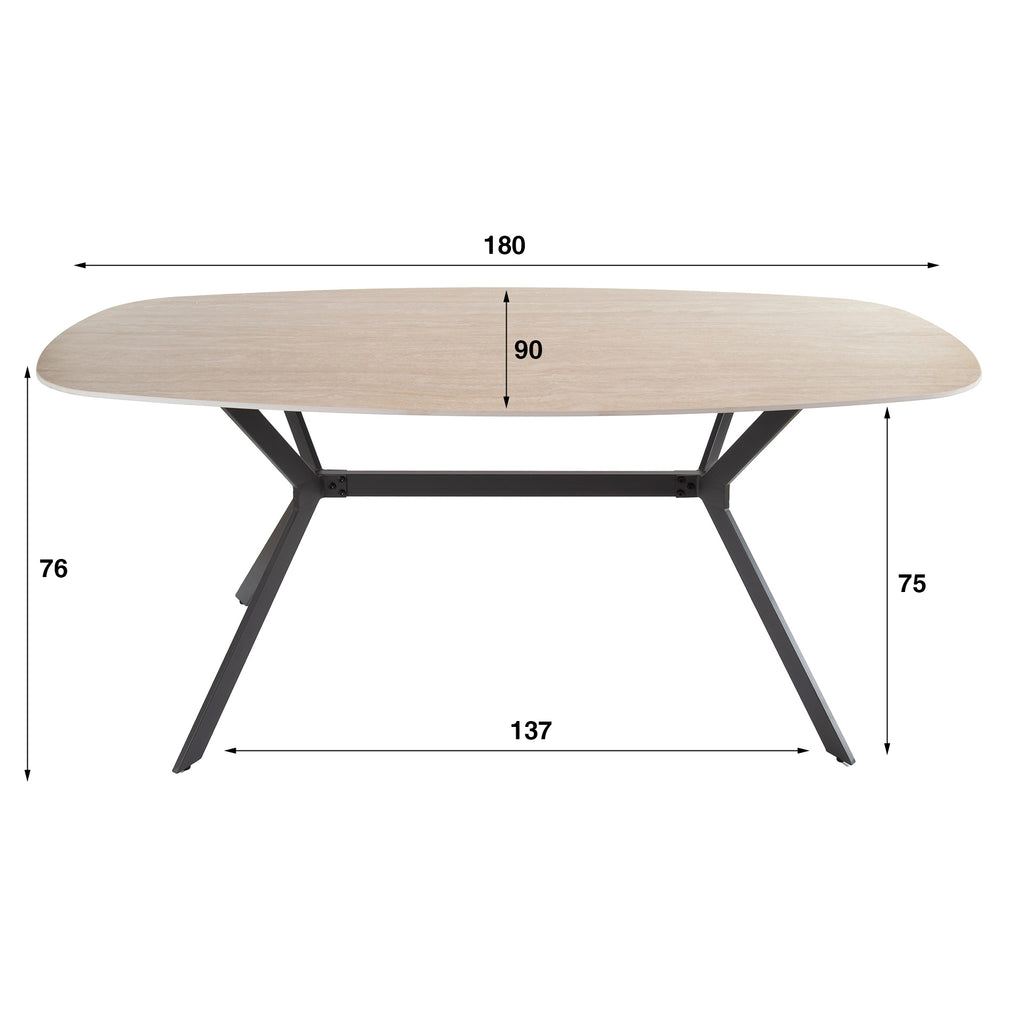 Eettafel Romano | Deens Ovaal | Keramiek Travertin