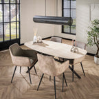 Eettafel Romano | Deens Ovaal | Keramiek Travertin