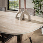 Eettafel Romano | Deens Ovaal | Keramiek Travertin
