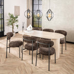 Eettafel Romano Arch | Ovaal 180cm | Keramiek travertin