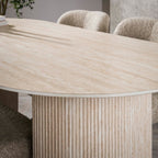 Eettafel Romano Arch | Ovaal 180cm | Keramiek travertin